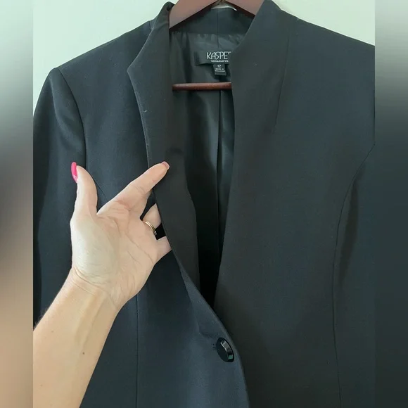 Kasper Rich Black One Button Blazer Women’s Size 12 - Picture 6 of 16